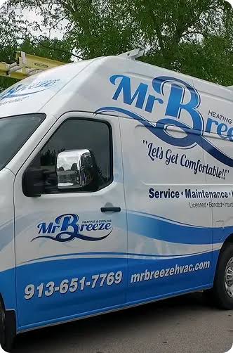 A wrapped Mr. Breeze service van in the Leavenworth area